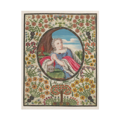 Mary Magdalene in Oval with Floral Border