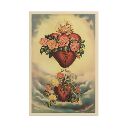 The Immaculate Heart of Mary - Mexican Folk Art poster by  Utagawa Hiroshige - 12x18 inch print