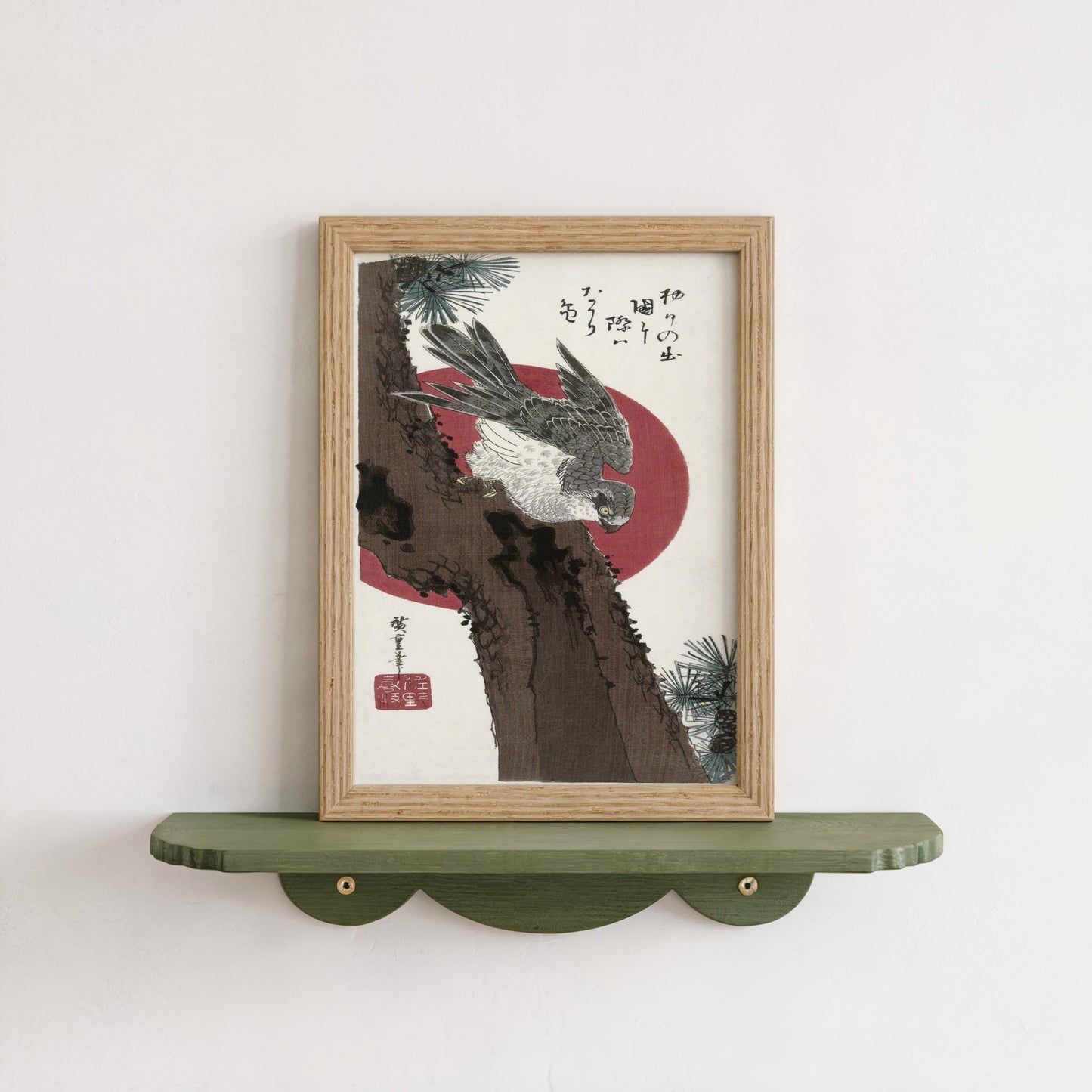 Hawk and Red Sun
