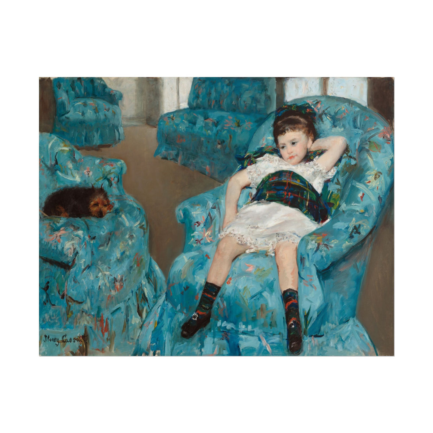 Little Girl in a Blue Armchair 14″×11″