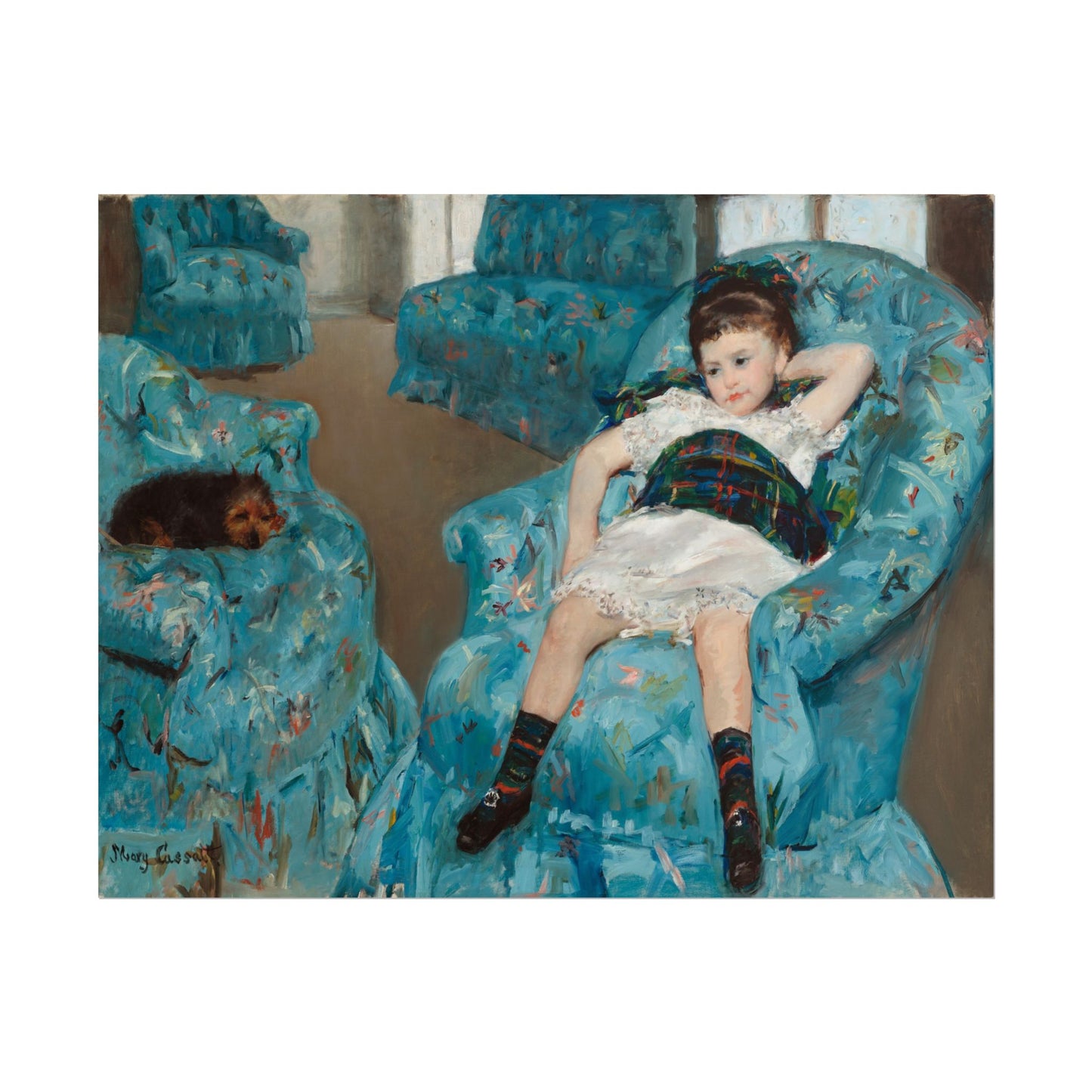 Little Girl in a Blue Armchair