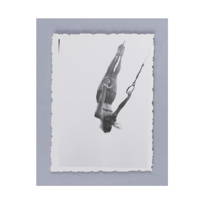 Woman Swinging on Rings