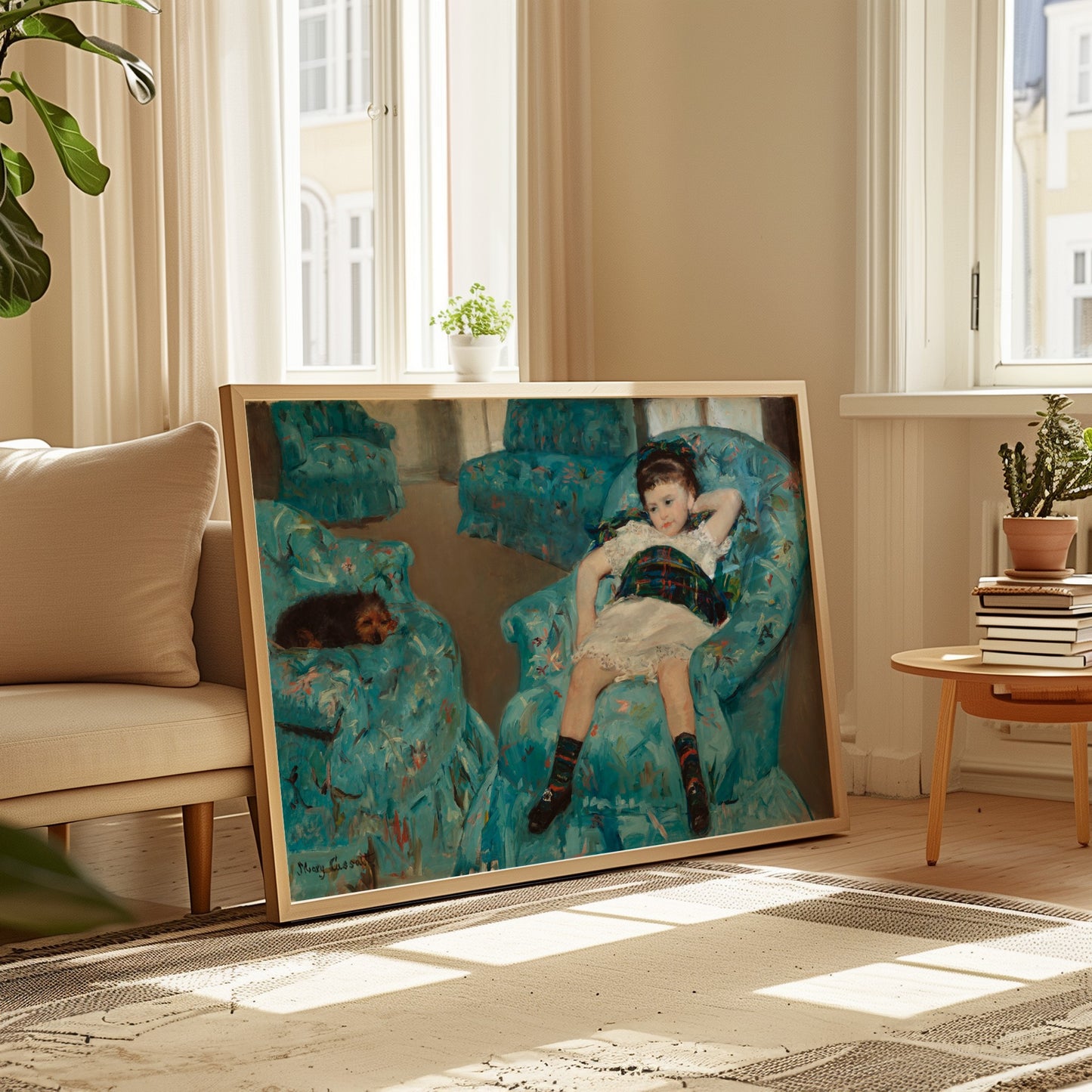Little Girl in a Blue Armchair