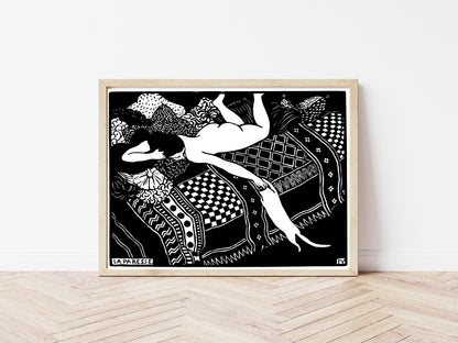 La Paresse poster by Felix Vallotton  - Black frame wall art