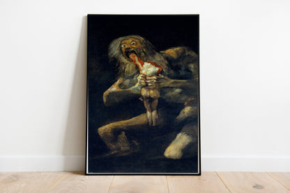 Saturn Devouring his Son poster by Francisco Goya  - Black frame wall art