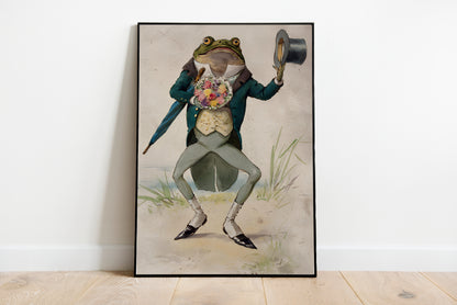 A Toad in Morning Dress poster by G. Hope Tait - Black frame wall art