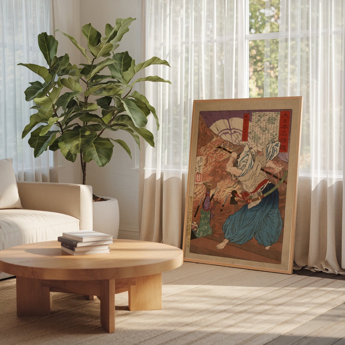 Oda Udaijin Taira no Nobunaga in Flames at Honnoji