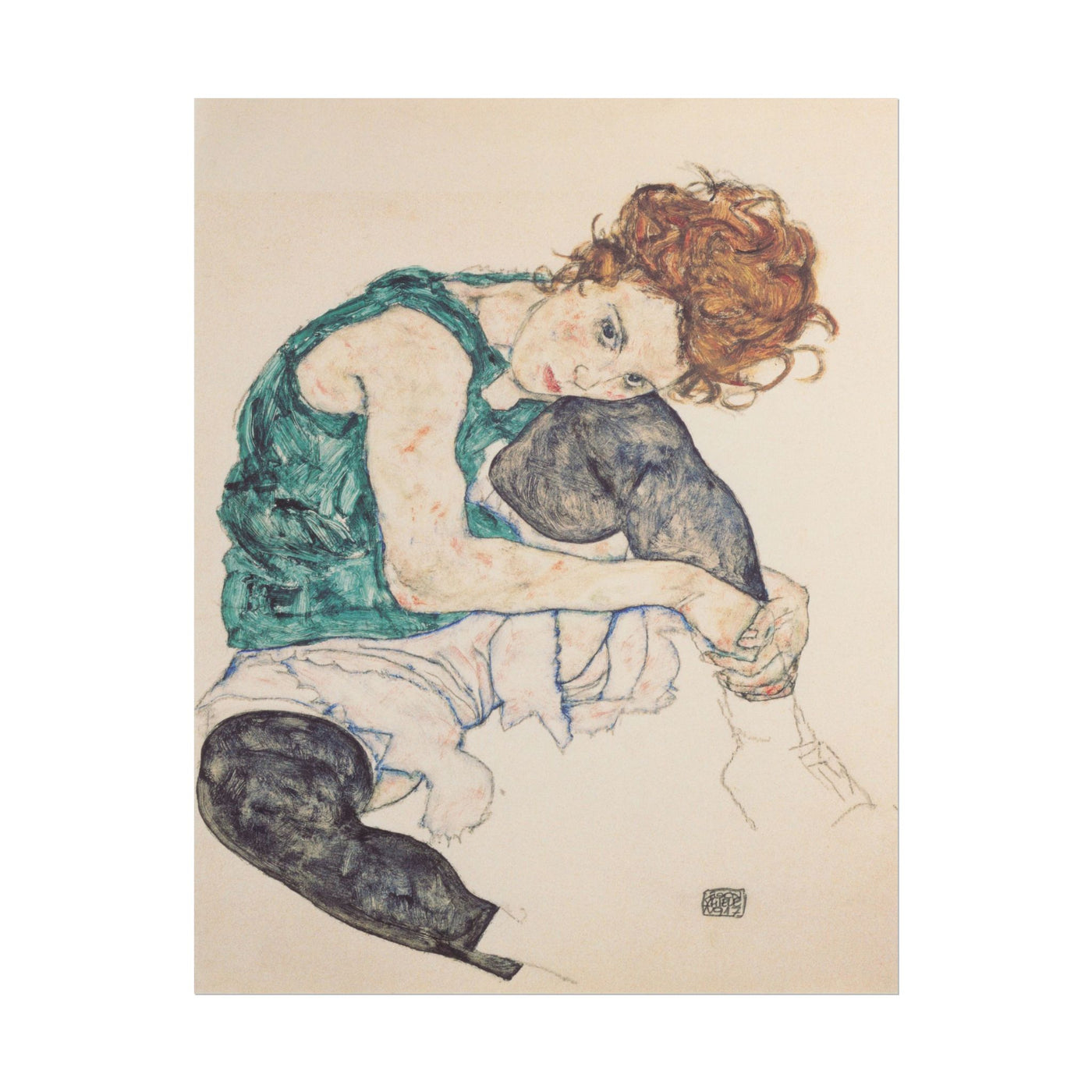 Seated Woman with Bent Knee 11″×14″