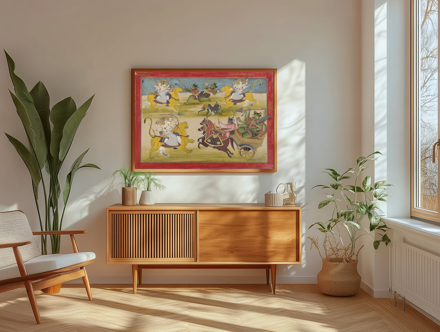 Durga Fighting Demons