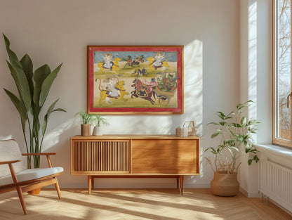 Durga Fighting Demons