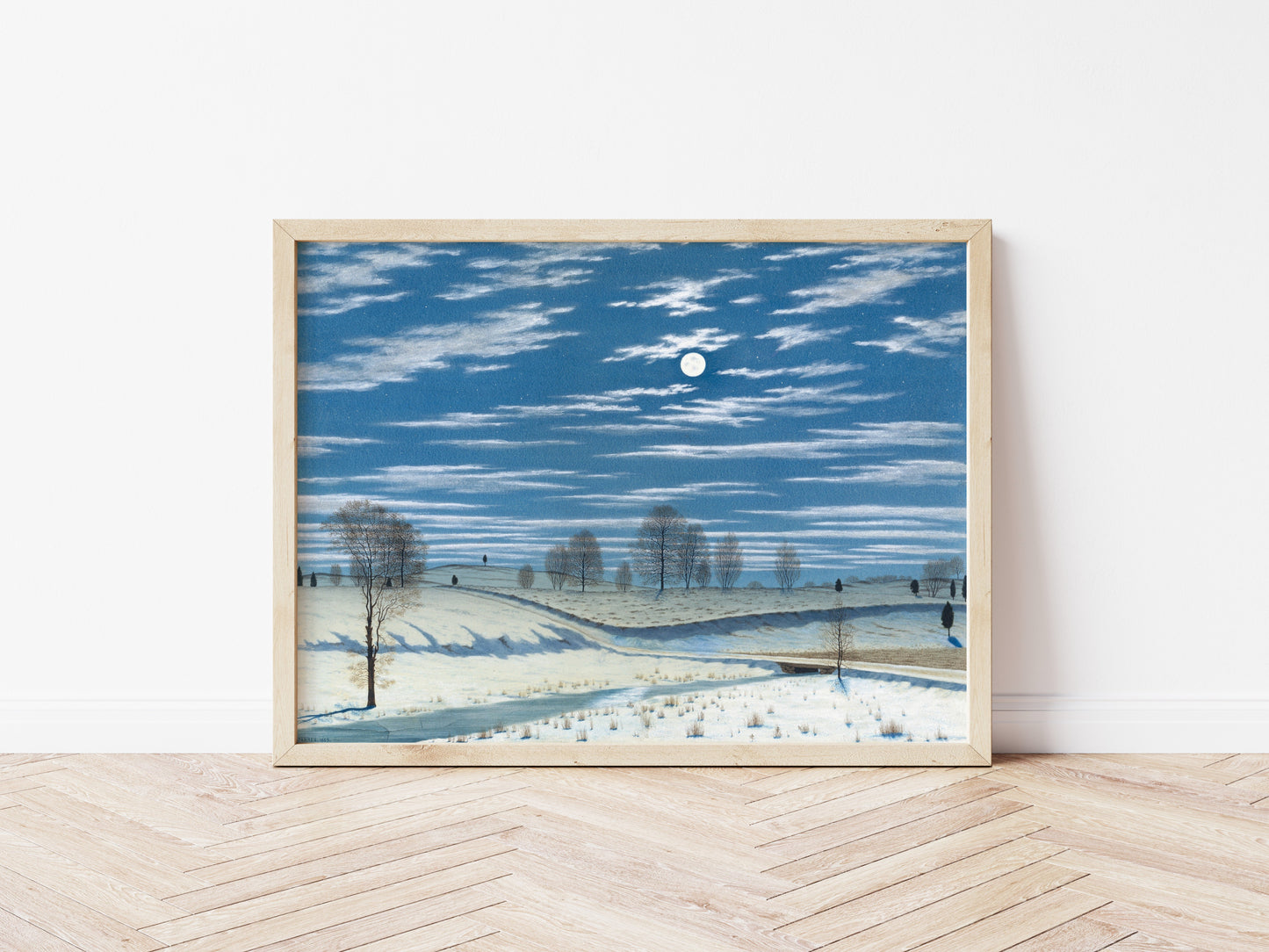 Winter Scene in Moonlight