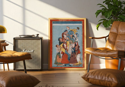 Gopis Clinging to Krishna