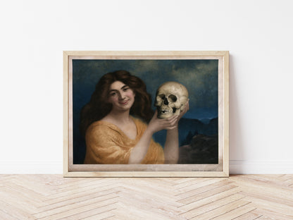 Young Woman with Skull