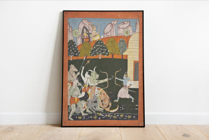 Rama Battling The Titans