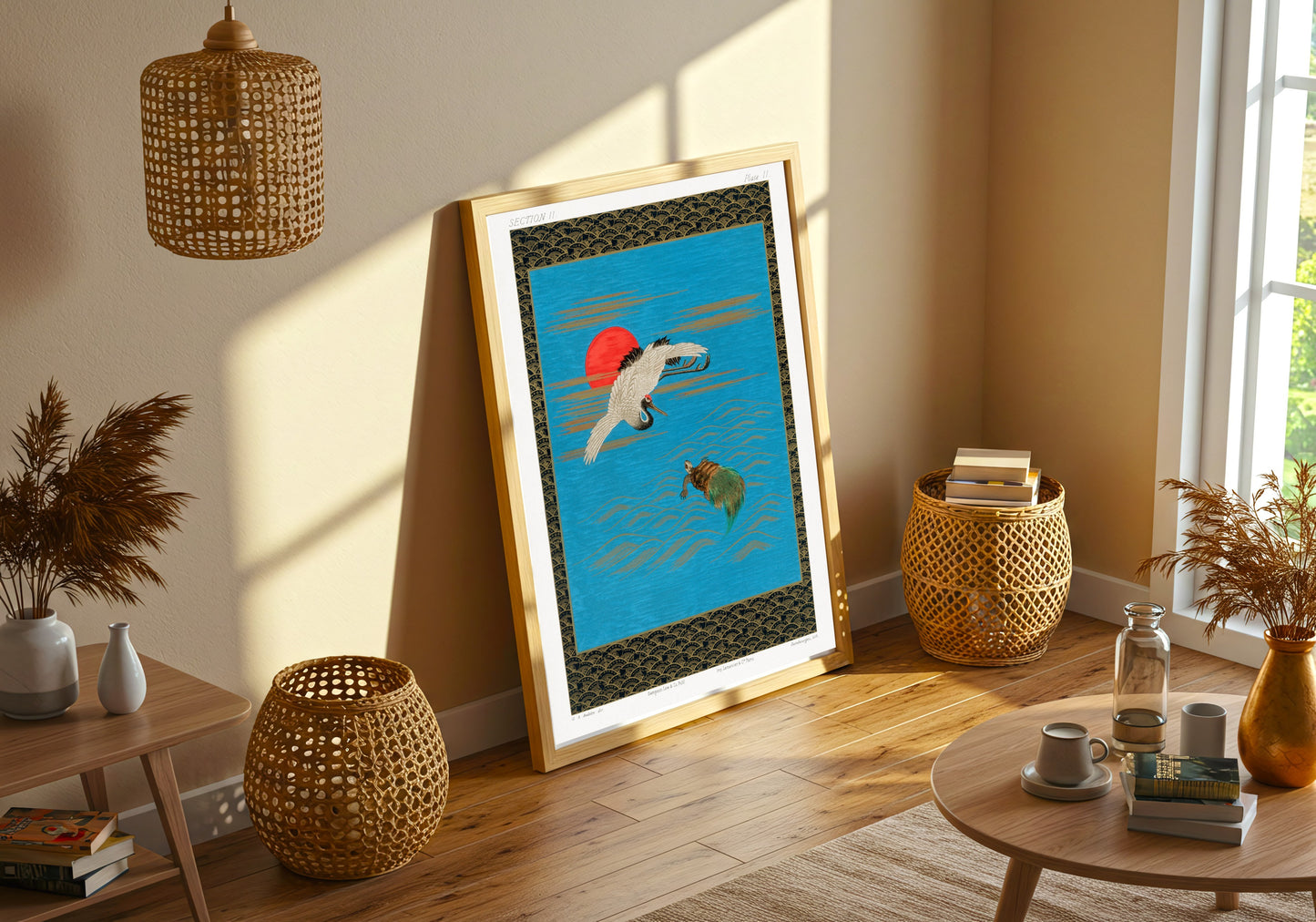 Sarus Crane and Turtle