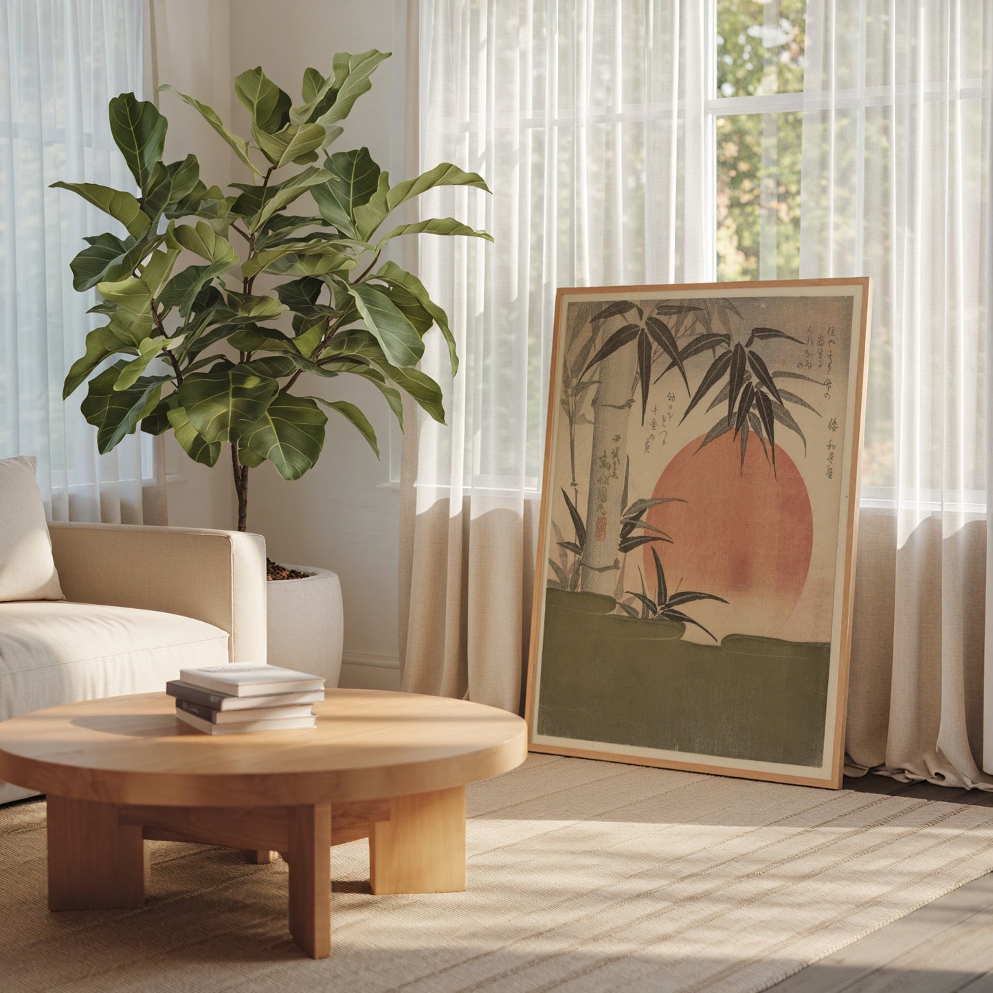 Serene Bamboo Sunrise Art Print