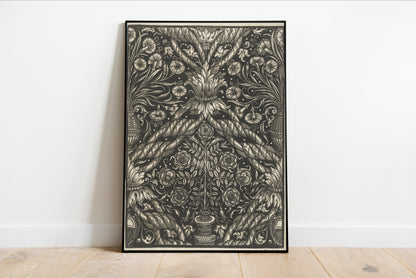 Vase and Flowers Textile