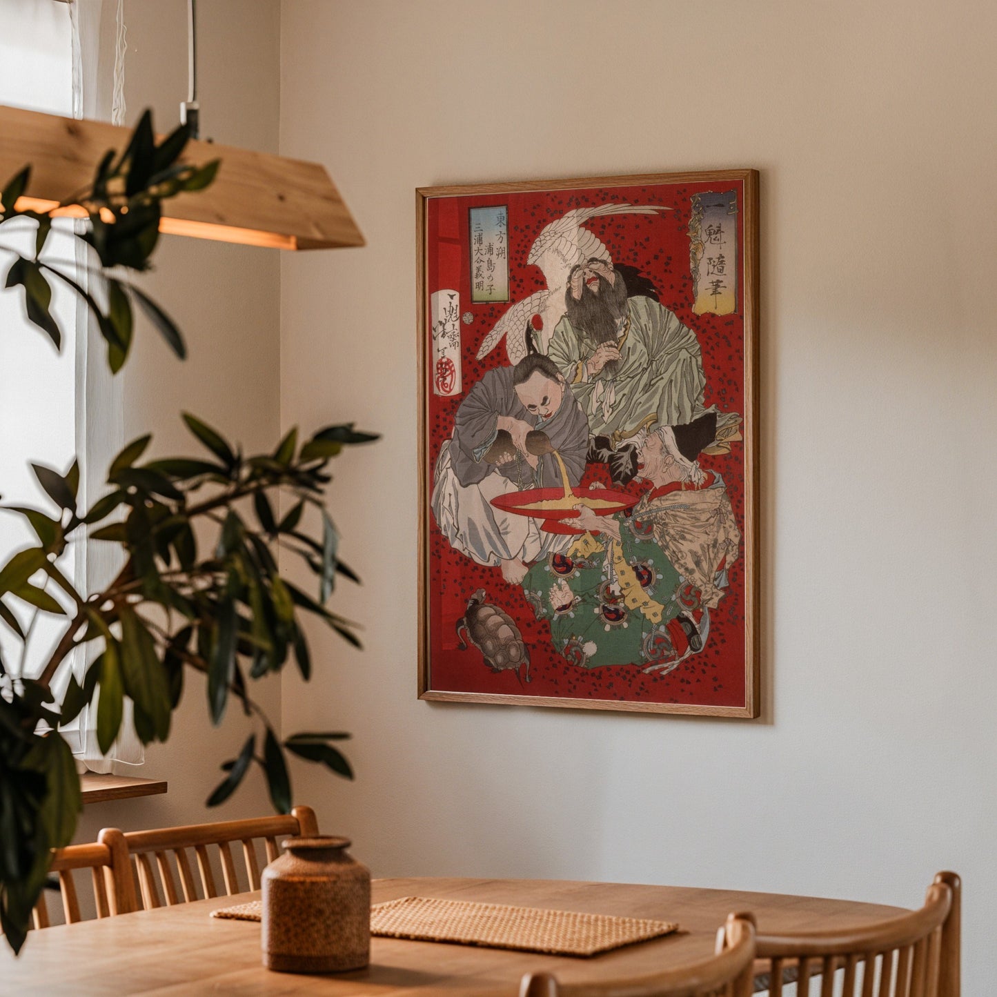 Tobosaku and Urashima Taro Drinking Wine