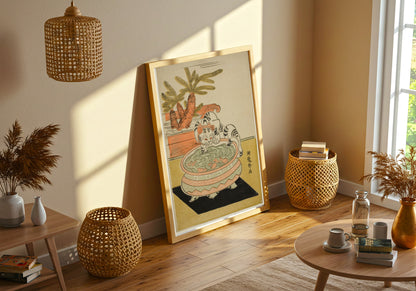 Cat Pawing at Goldfish