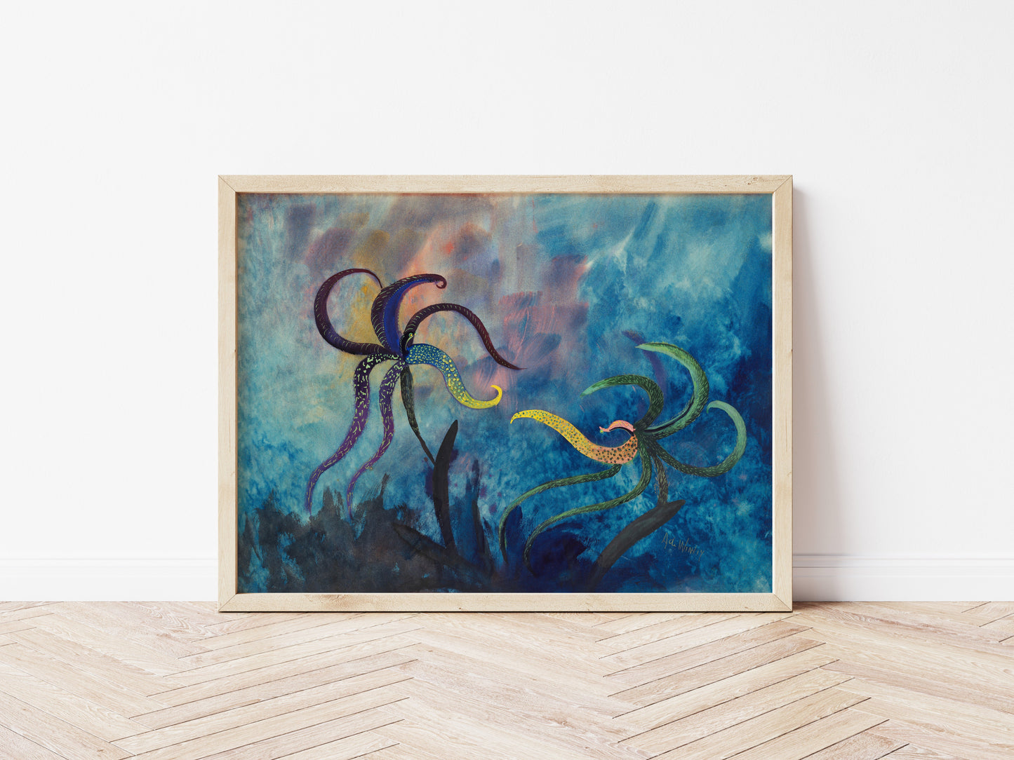 Vibrant Fighting Orchids Art Print