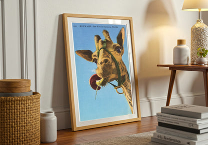 Vintage Giraffe Postcard