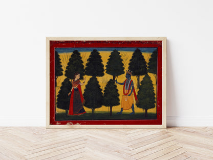 Radha Rejecting Krishna Art