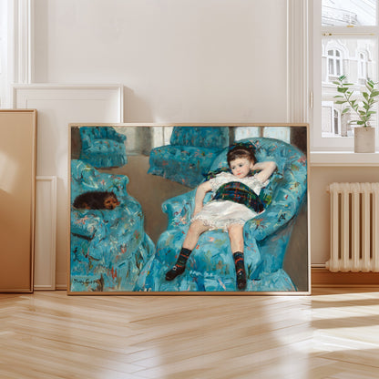 Little Girl in a Blue Armchair