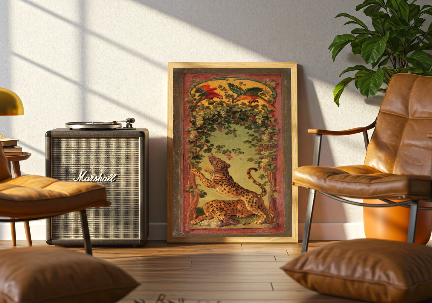 Panthers of Bacchus Eating Grapes