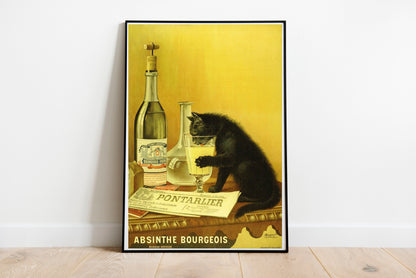 Absinthe Bourgeois Advert poster by Mourgue Freres - Black frame wall art